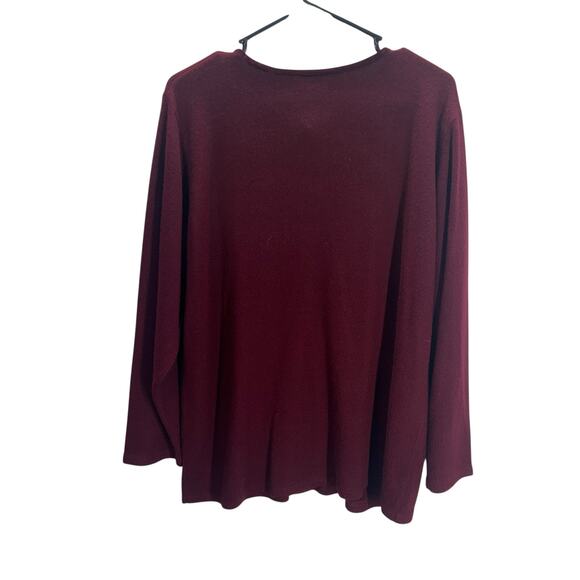 Fashion Bug 18/20 Maroon Button Front‎ Sweater Velour Detail - Picture 5 of 5